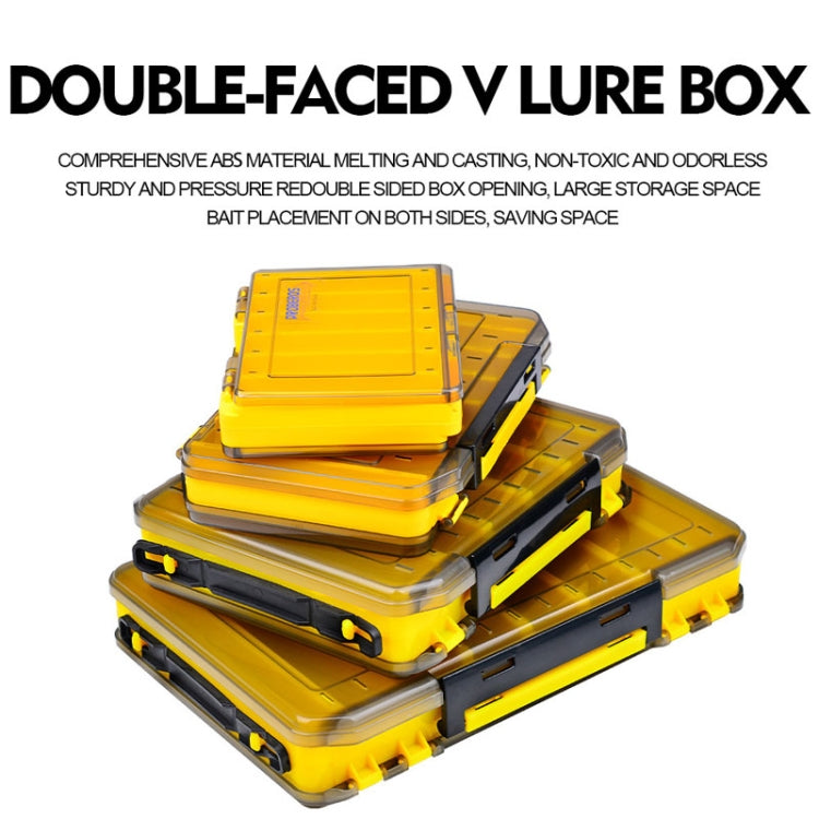 PROBEROS H1000 Double Sided Lure Box Handheld Double Layer Storage Case For Bait Accessories, Style: C Model(Yellow)
