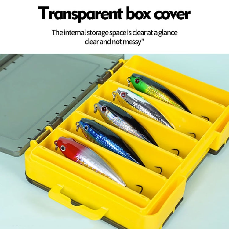PROBEROS H1000 Double Sided Lure Box Handheld Double Layer Storage Case For Bait Accessories, Style: B Model(Yellow)