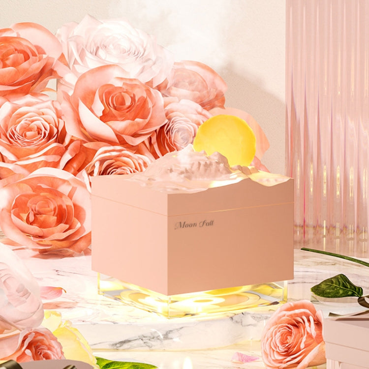 Moon Meteorite Mini Humidifier With Colorful Night Light(Pink)