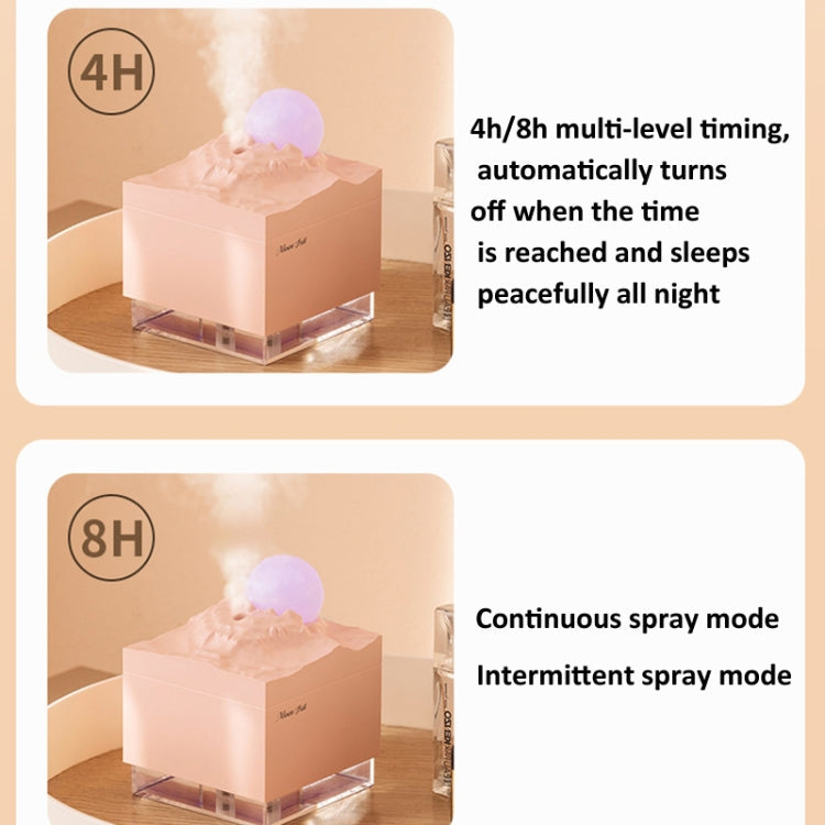 Moon Meteorite Mini Humidifier With Colorful Night Light(Pink)