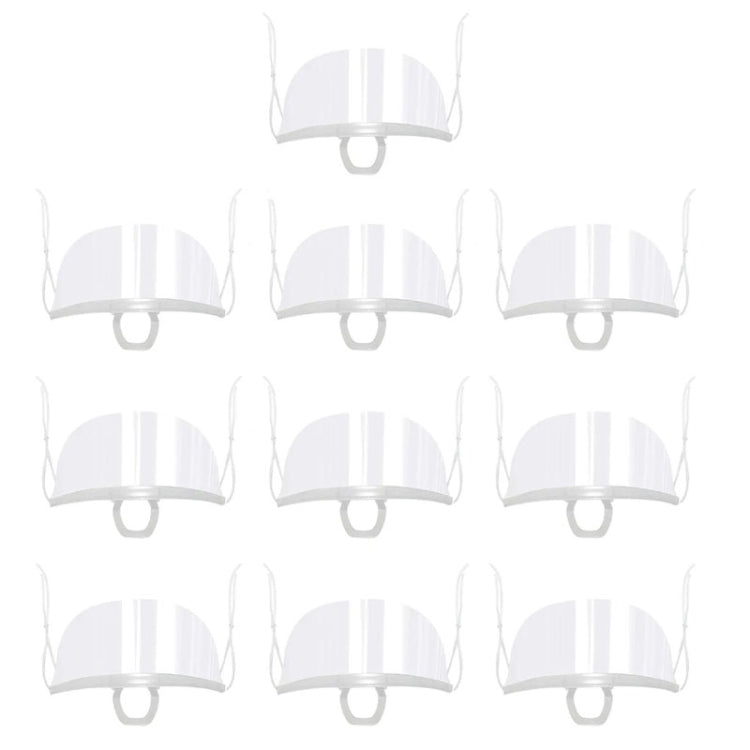 10pcs /Bag Recyclable Transparent Restaurant Mask Chef Anti-fog And Anti-Spittle Plastic Masks(opp Bag)