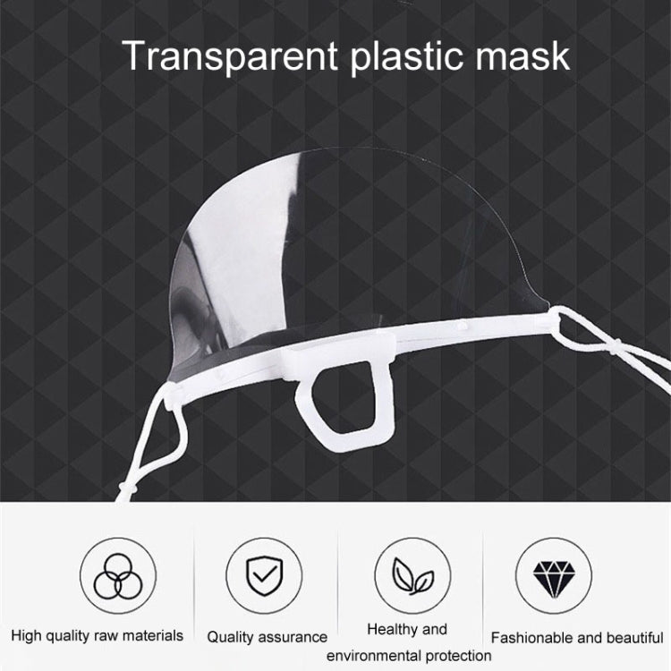 10pcs /Bag Recyclable Transparent Restaurant Mask Chef Anti-fog And Anti-Spittle Plastic Masks(opp Bag)