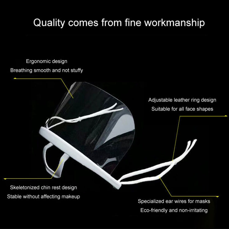 10pcs /Bag Recyclable Transparent Restaurant Mask Chef Anti-fog And Anti-Spittle Plastic Masks(opp Bag)