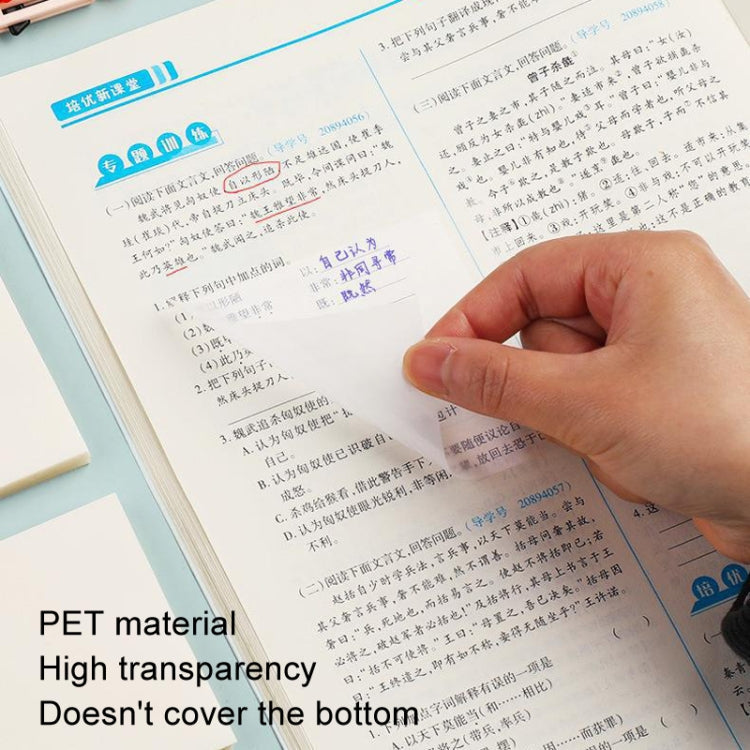 4packs Medium Transparent Convenient Memo Stickers Student Notes Sticky Stickable Bookmarks