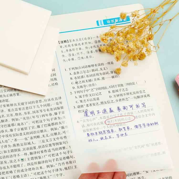 4packs Medium Transparent Convenient Memo Stickers Student Notes Sticky Stickable Bookmarks