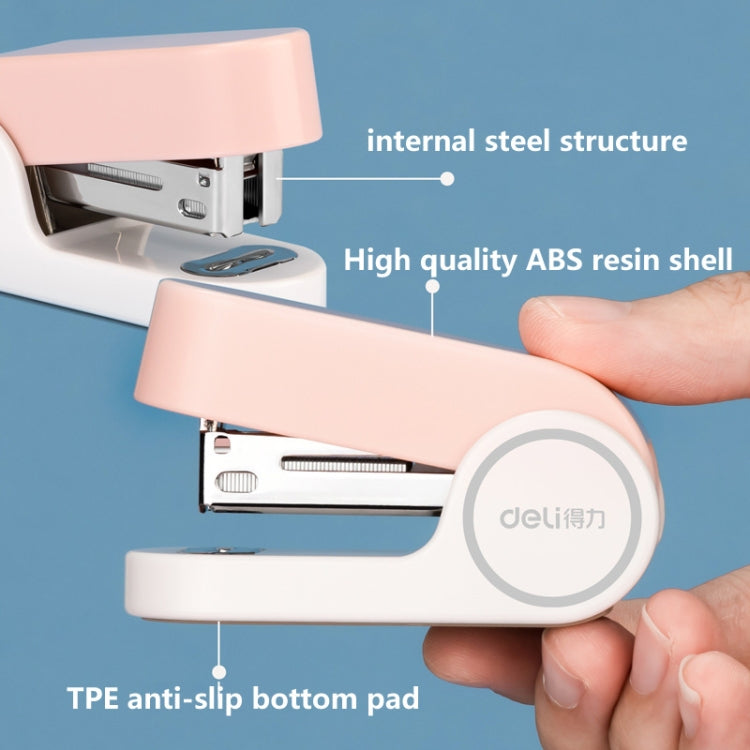 Deli Mini Stapler Includes 830 Staples ,12 Sheet Capacity(White)