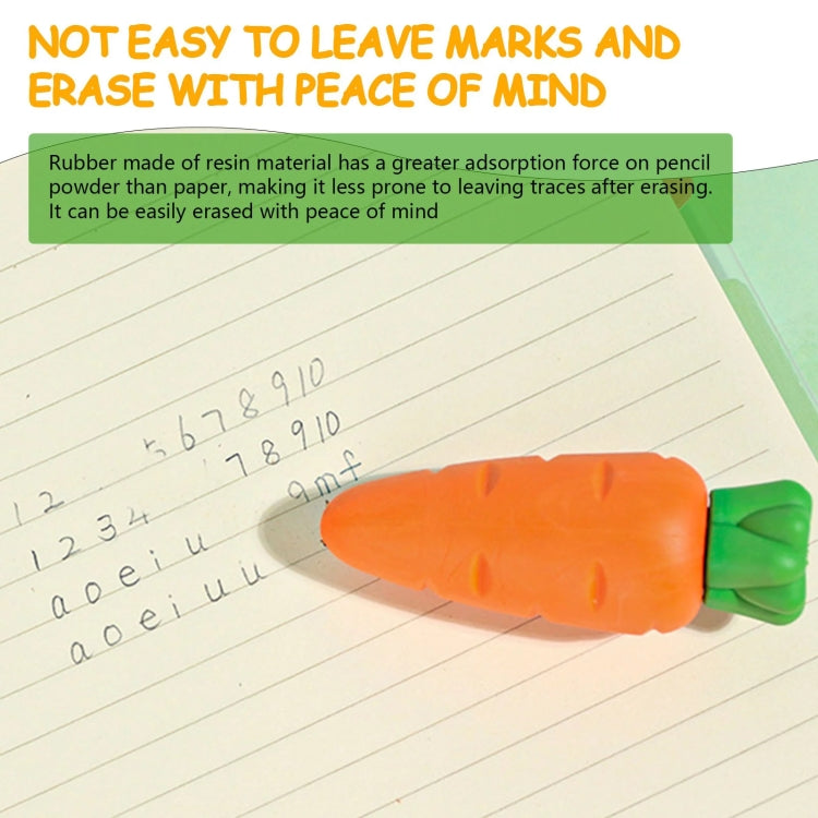 10pcs Big Fruit Eraser Student Traceless Art Cartoon Creative Eraser(Carrot)
