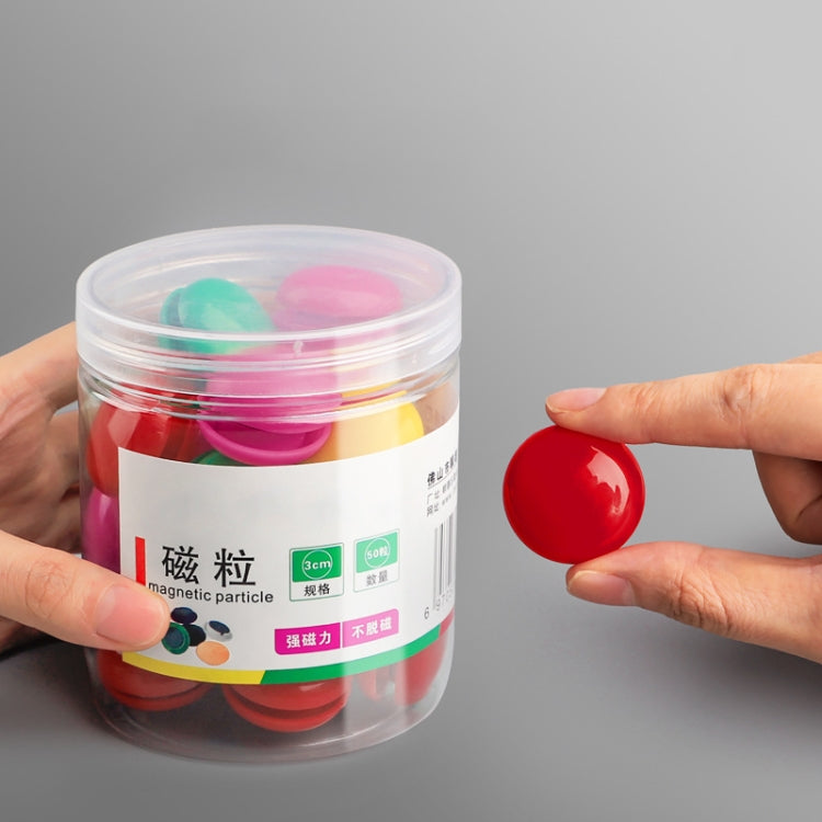 50pcs/ Box 30mm Round Colorful Conference Teaching Whiteboard Paper Magnetic Buckle