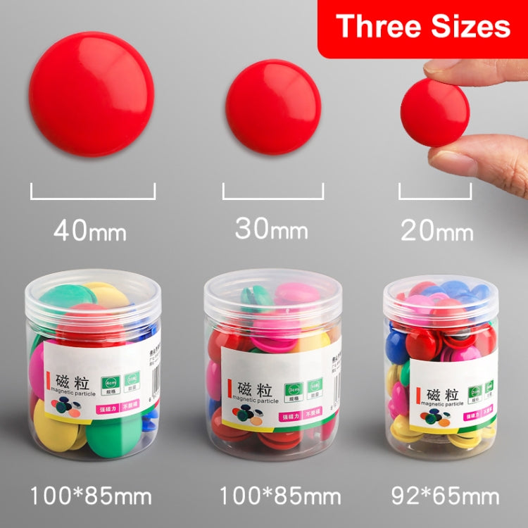 50pcs/ Box 30mm Round Colorful Conference Teaching Whiteboard Paper Magnetic Buckle
