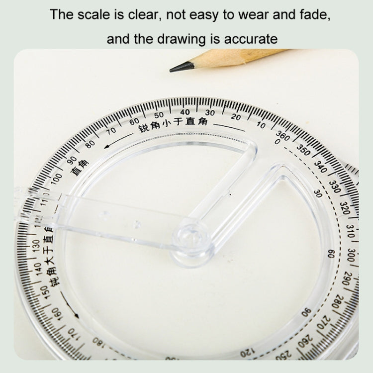 2pcs Multifunctional Drawing Ruler Function Drawing Protractor Geometric Ruler(For Primary School)