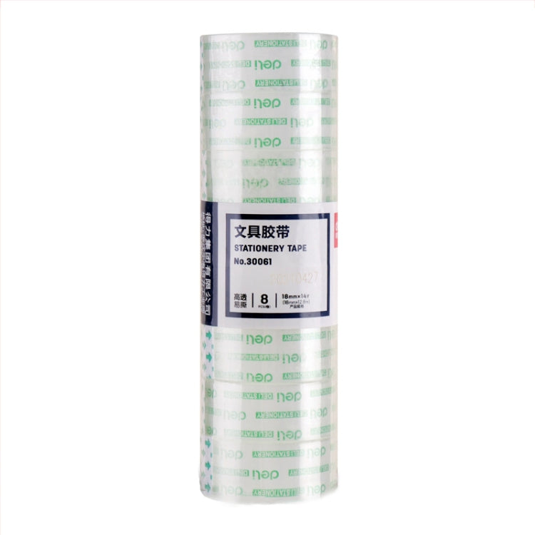 8 Rolls Width 1.8cm x Length 12.8m Deli Small High Viscosity Office Transparent Tape Student Stationery Tape