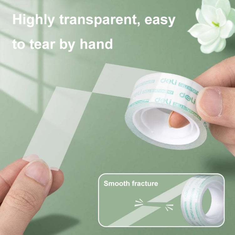 12 Rolls Width 1.2cm x Length 12.8m Deli Small High Viscosity Office Transparent Tape Student Stationery Tape