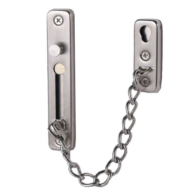 With Insurance Door Buckle Security Chain Anti-burglary Door Chain Latch Household Door Inside Reverse Lock Anti-burglary Buckle, Color: Brushed Stainless Steel