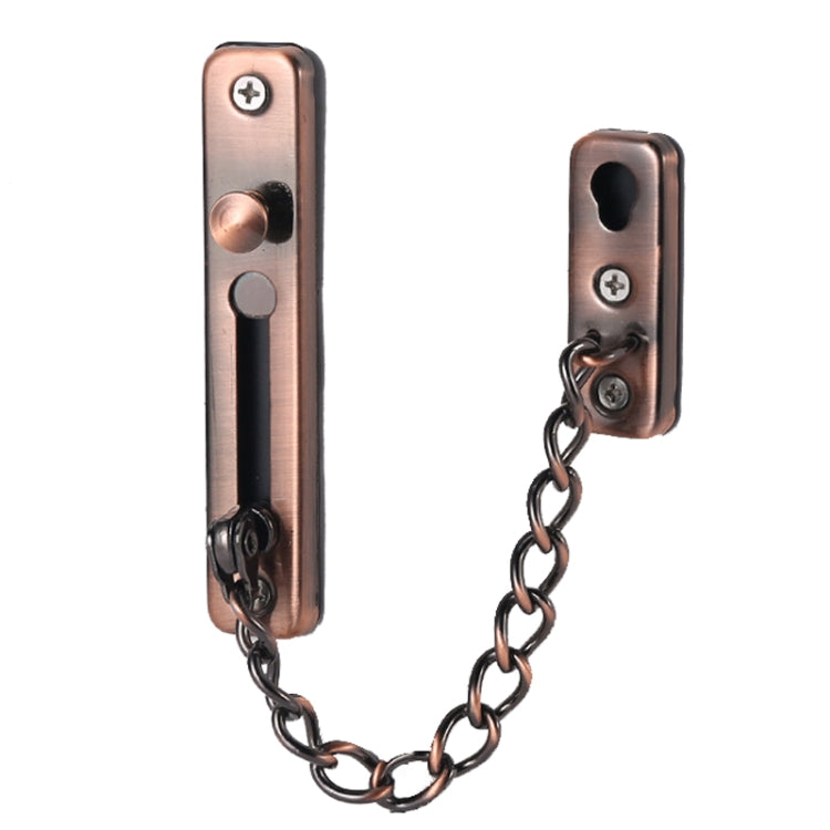 With Insurance Door Buckle Security Chain Anti-burglary Door Chain Latch Household Door Inside Reverse Lock Anti-burglary Buckle, Color: Red Bronze