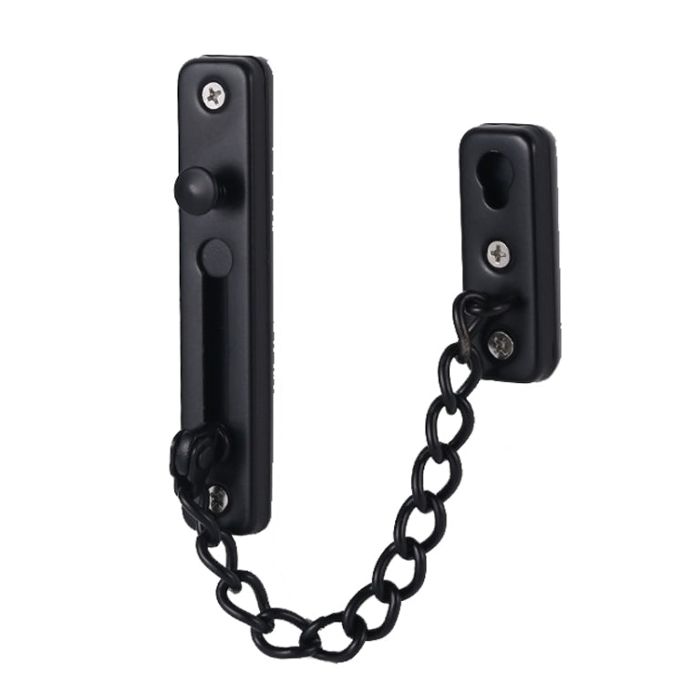 With Insurance Door Buckle Security Chain Anti-burglary Door Chain Latch Household Door Inside Reverse Lock Anti-burglary Buckle, Color: Matte Black