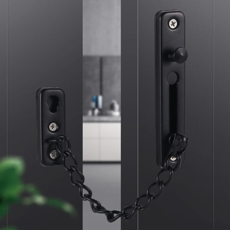 With Insurance Door Buckle Security Chain Anti-burglary Door Chain Latch Household Door Inside Reverse Lock Anti-burglary Buckle, Color: Brushed Stainless Steel