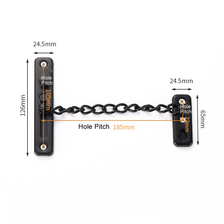 With Insurance Door Buckle Security Chain Anti-burglary Door Chain Latch Household Door Inside Reverse Lock Anti-burglary Buckle, Color: Ancient Copper