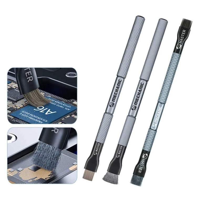 MECHANIC Cell Phone Motherboard Chip Degumming Brush PCB De-Tin Cleaning Cylinder Long Handle Brush, Style: Sideburns