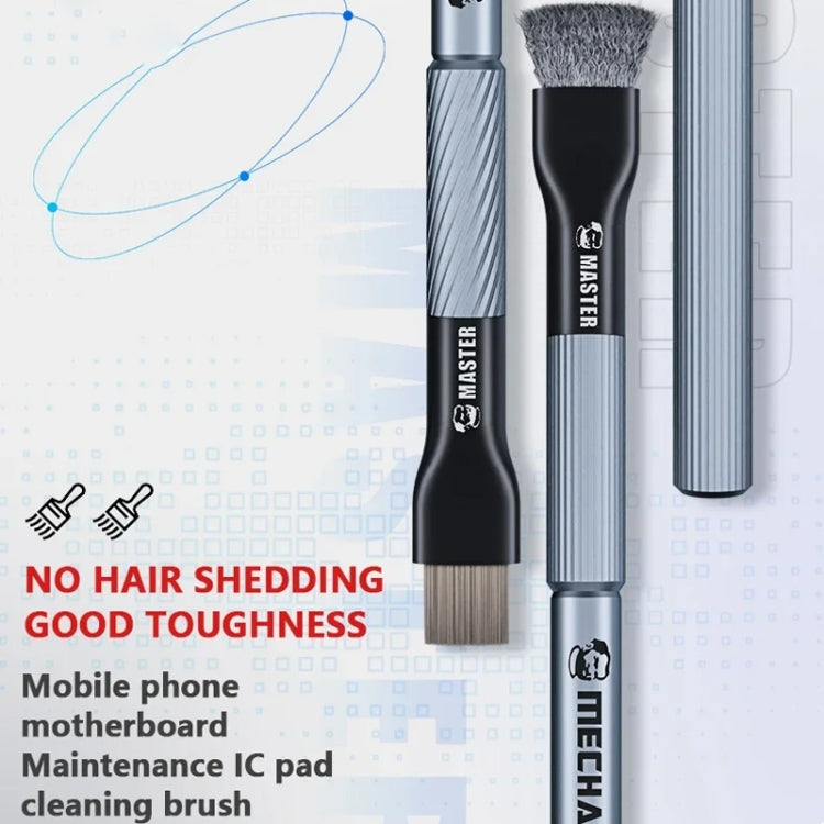 MECHANIC Cell Phone Motherboard Chip Degumming Brush PCB De-Tin Cleaning Cylinder Long Handle Brush, Style: Double-ended Sideburns+Steel Wire