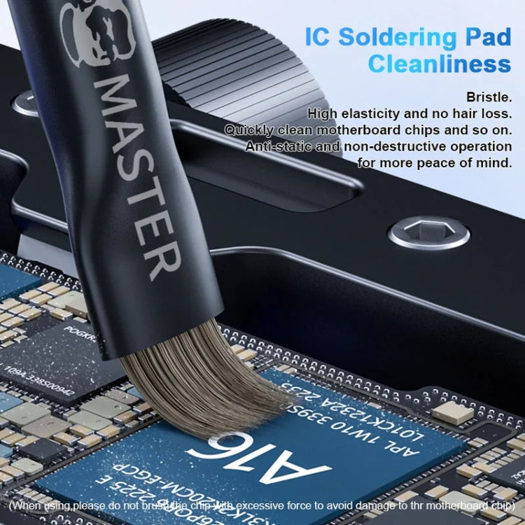 MECHANIC Cell Phone Motherboard Chip Degumming Brush PCB De-Tin Cleaning Cylinder Long Handle Brush, Style: Sideburns