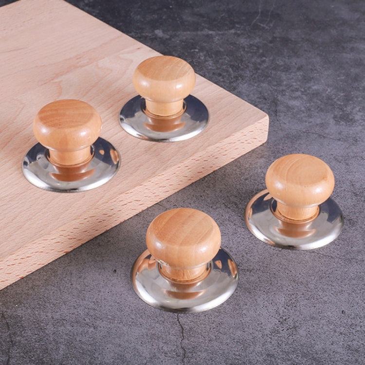 4pcs Household Cap Carrying Handle Kitchen Single Hole Pot Buttons Top Beads Pot Lid Accessories, Model: Solid Wood