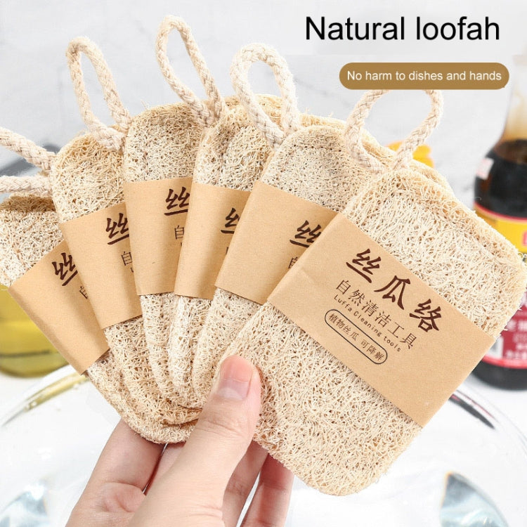 Natural Loofah Dishwashing Brush Dishwashing Tool Loofah Rag Brush, Style: Hard Square(Cowhide Paper)