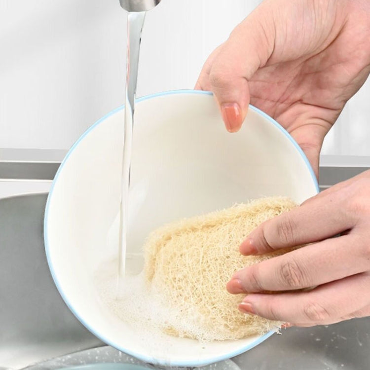 Natural Loofah Dishwashing Brush Dishwashing Tool Loofah Rag Brush, Style: Hard Square(Cowhide Paper)