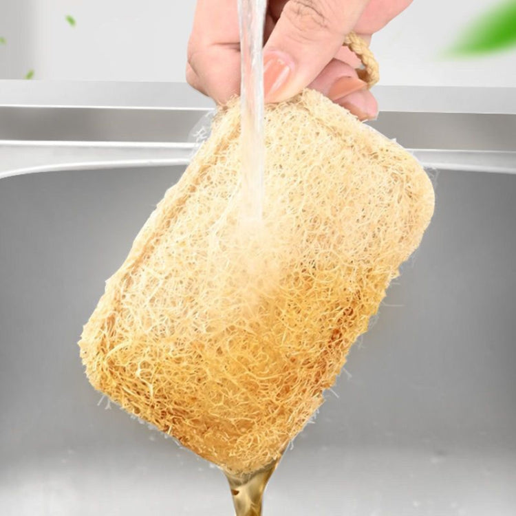 Natural Loofah Dishwashing Brush Dishwashing Tool Loofah Rag Brush, Style: Hard Ellipse(Cowhide Paper)