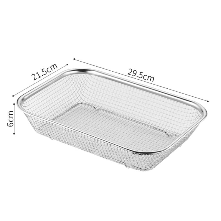 Kitchen Sterilization Cabinet Cutlery Organizer Household Stainless Steel Drainage Tray, Model: Line Rectangular Basket Medium