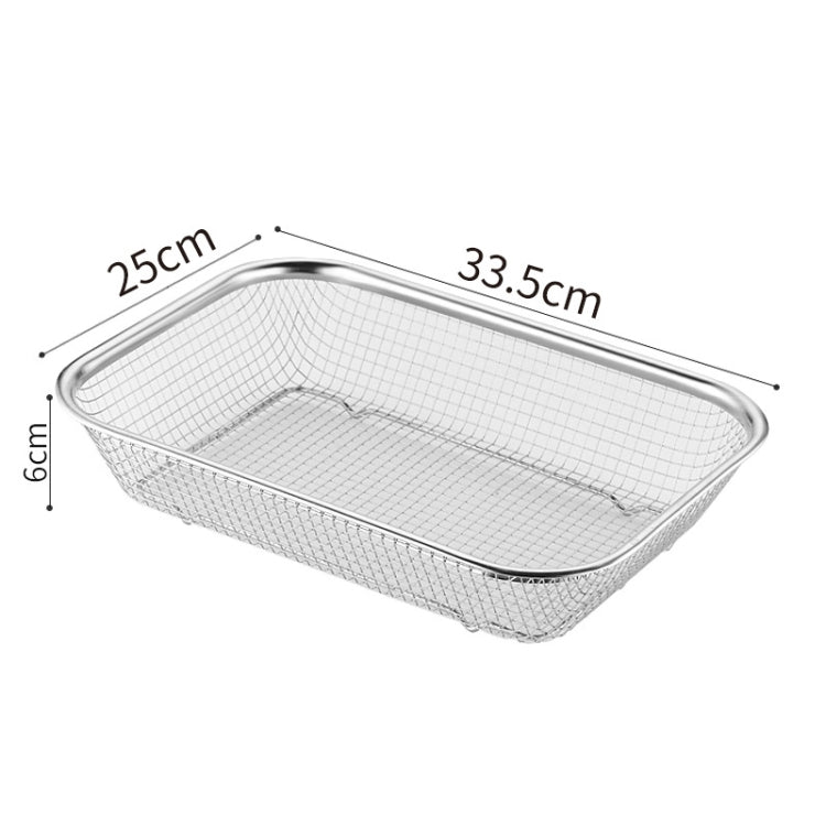 Kitchen Sterilization Cabinet Cutlery Organizer Household Stainless Steel Drainage Tray, Model: Line Rectangular Basket Large