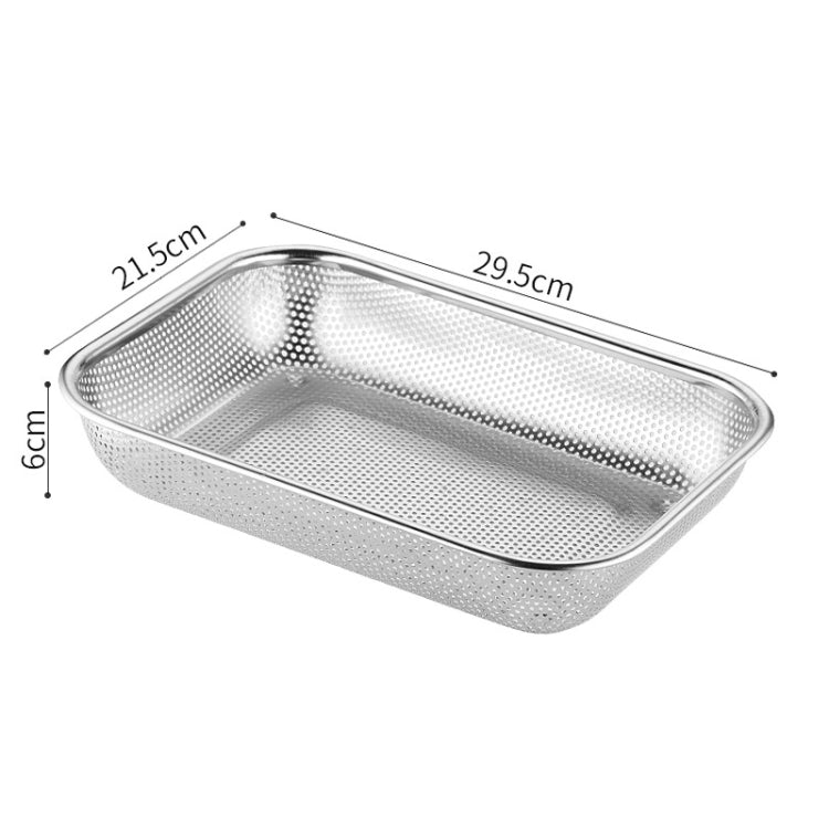 Kitchen Sterilization Cabinet Cutlery Organizer Household Stainless Steel Drainage Tray, Model: Perforated Rectangular Basket Meidum