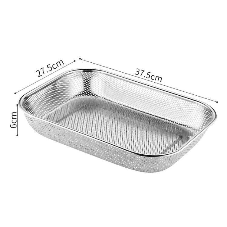 Kitchen Sterilization Cabinet Cutlery Organizer Household Stainless Steel Drainage Tray, Model: Perforated Rectangular Basket Extra Large