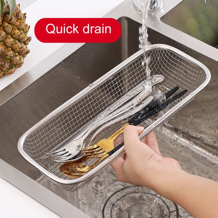 Kitchen Sterilization Cabinet Cutlery Organizer Household Stainless Steel Drainage Tray, Model: Perforated Oval Basket