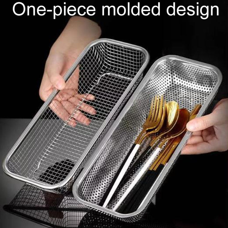 Kitchen Sterilization Cabinet Cutlery Organizer Household Stainless Steel Drainage Tray, Model: Perforated Chopsticks Basket