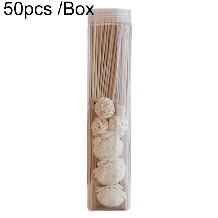50pcs /Box 3mmx20cm Rattan Aromatherapy Stick Floral Water Diffuser Hotel Deodorizing Diffuser Stick(Wood Color)