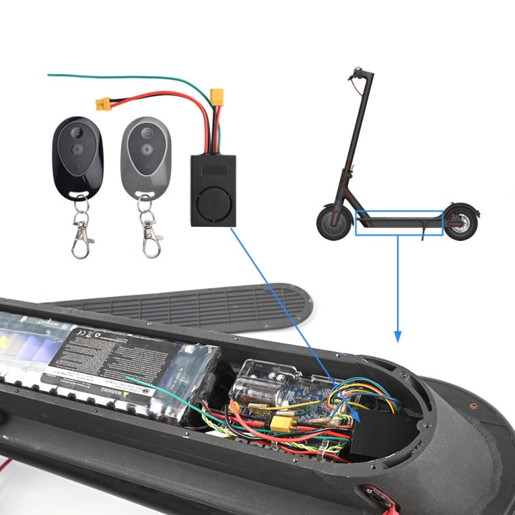For Xiaomi M365  Electric Scooter 36-55V Anti-Theft Alarm Detector + 2 Remote Controller