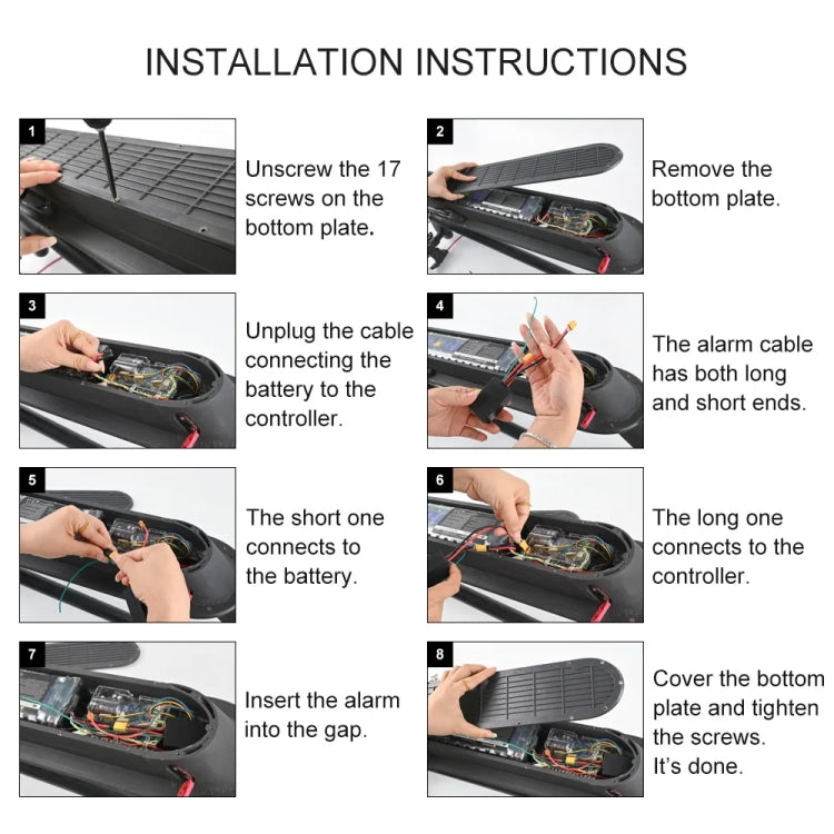 For Xiaomi M365  Electric Scooter 36-55V Anti-Theft Alarm Detector + 2 Remote Controller
