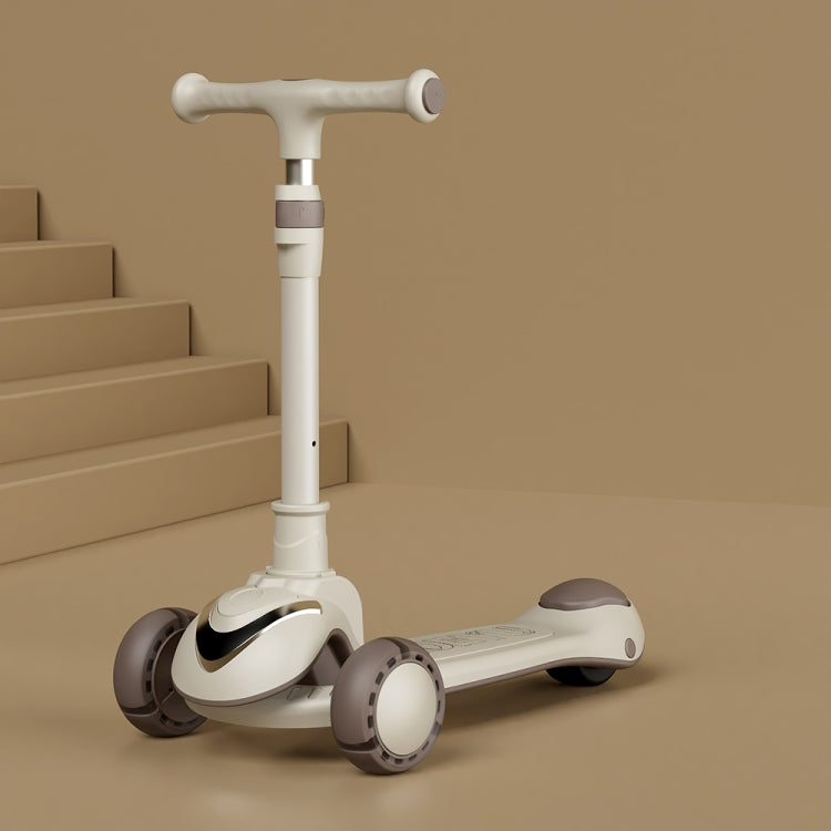 XOEYU K8 Multifunctional Adjustable Folding Children Scooter with Music and Lights, Color: Single Coffee