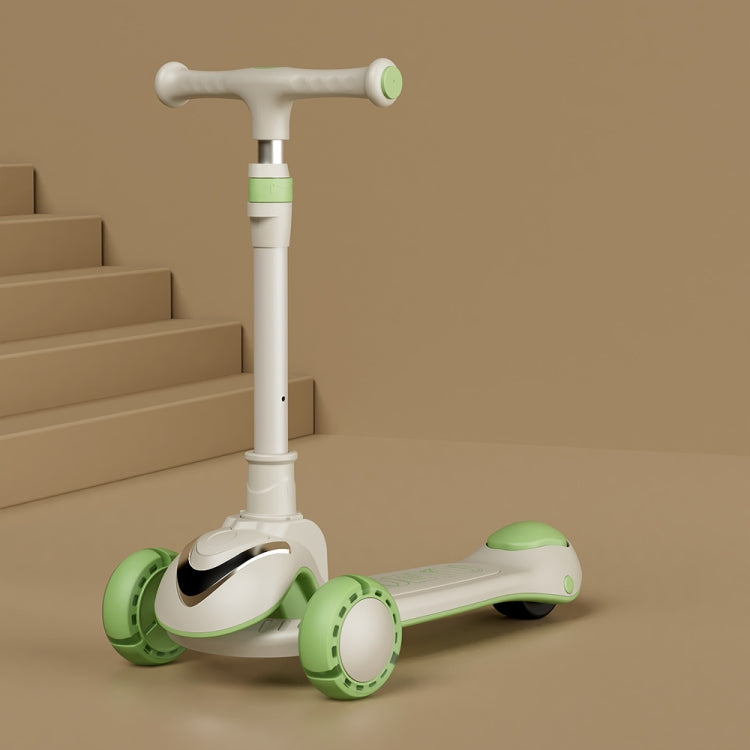 XOEYU K8 Multifunctional Adjustable Folding Children Scooter with Music and Lights, Color: Single Green