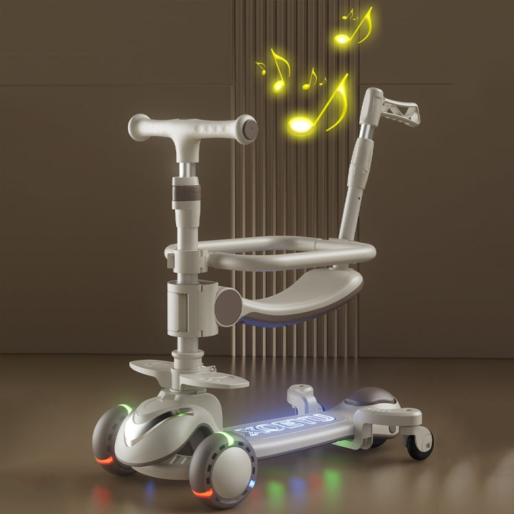 XOEYU K8 Multifunctional Adjustable Folding Children Scooter with Music and Lights, Color: Single Blue