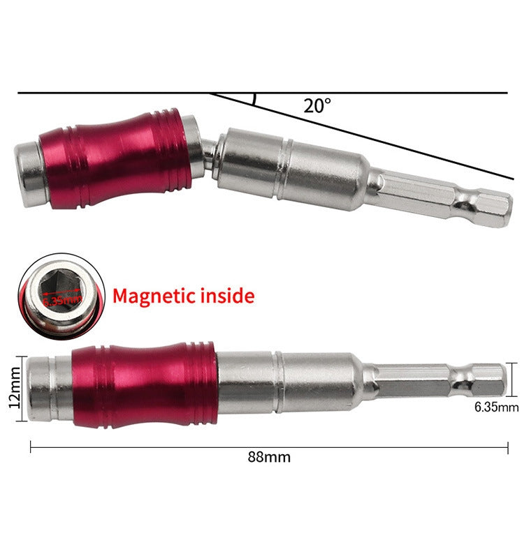 Hexagonal Shank Quick Release Self-Locking Joint Extension Rod Electric Drill Driver Extension Quick Conversion Bits(Silver+Red)