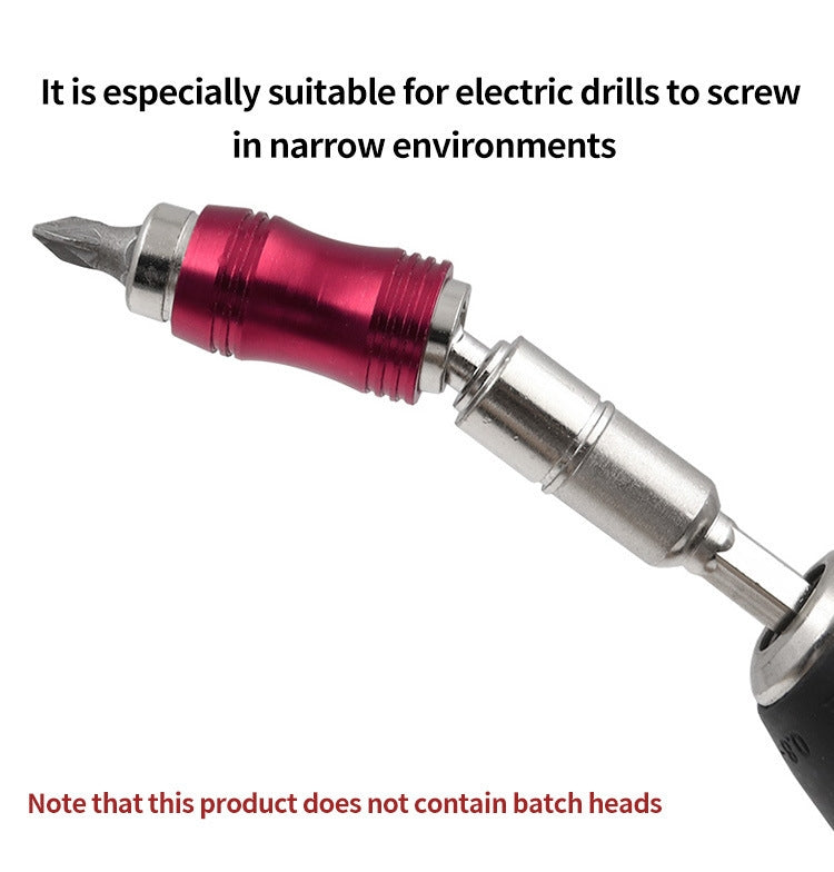 Hexagonal Shank Quick Release Self-Locking Joint Extension Rod Electric Drill Driver Extension Quick Conversion Bits(Silver+Red)