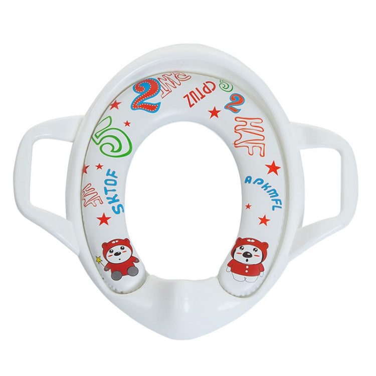 Children Toilet Seat Baby Extra Large Toilet Cover Soft Cushion Auxiliary Seat Loop(White)