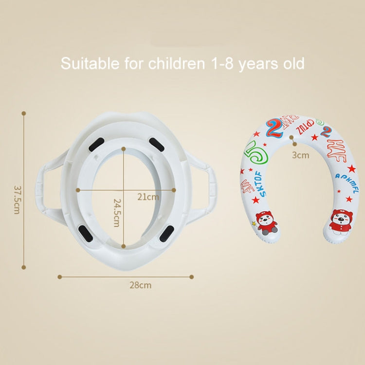 Children Toilet Seat Baby Extra Large Toilet Cover Soft Cushion Auxiliary Seat Loop(Blue)