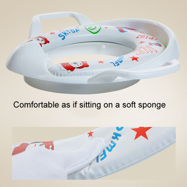 Children Toilet Seat Baby Extra Large Toilet Cover Soft Cushion Auxiliary Seat Loop(Blue)