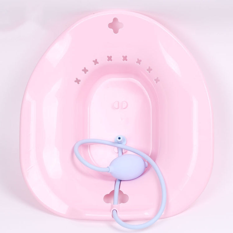 Squat-Free Sitz Bathtubs Pregnant Women Bidet After Anal Surgery Care Basin, Style: With Flusher Pink