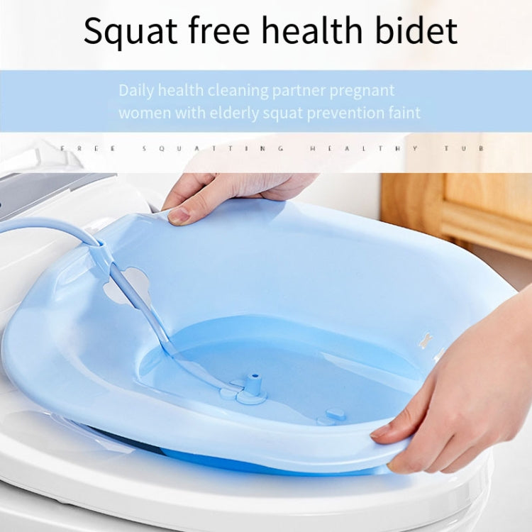 Squat-Free Sitz Bathtubs Pregnant Women Bidet After Anal Surgery Care Basin, Style: With Flusher Pink
