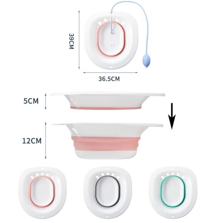 Foldable Bidet Squat-free Maternity Bathtub After Anal Surgery Care Basin With Flusher(Green)
