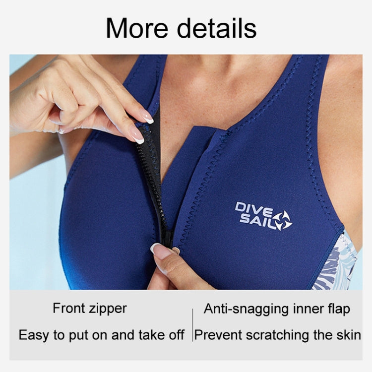 DIVE & SAIL 2mm Ladies Warm One-Piece Sleeveless Wetsuit Anti-Cold Swimming And Surfing Vest, Size: M(Black)