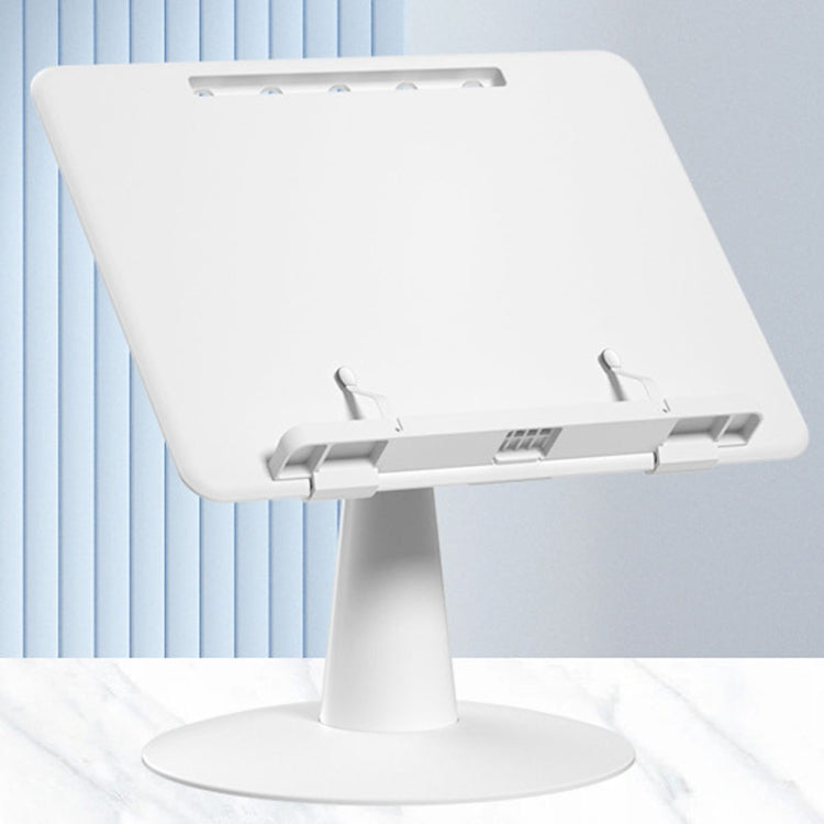 Children Reading Rack Flip Book Reading Stand Multi-functional Adjustable Student Bookshelf(White)